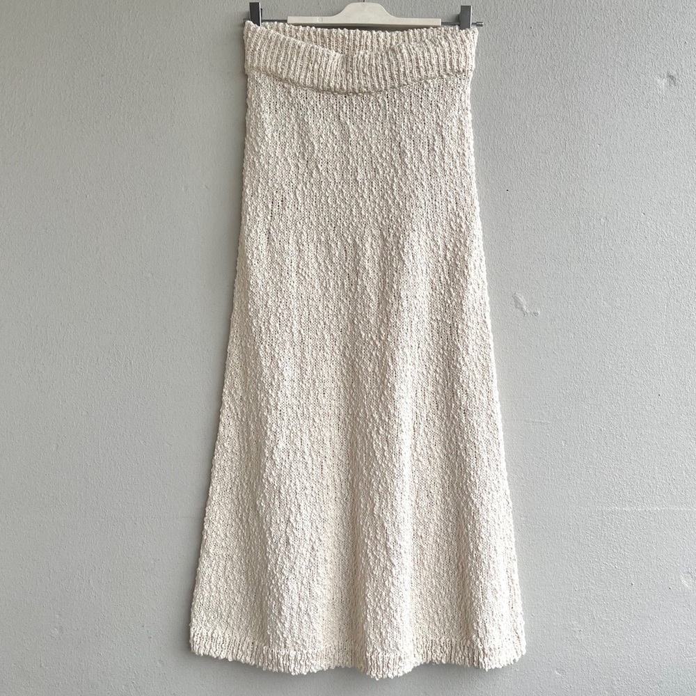 H&M | Cream Knit Midi Skirt